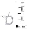 Letter D Diamond Initial Necklace In Sterling Silver With 17 Diamonds, 18 Inches Image-4