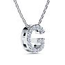 G Initial Necklace In Sterling Silver With 15 Diamonds, 18 Inches Image-2