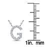 G Initial Necklace In Sterling Silver With 15 Diamonds, 18 Inches Image-4