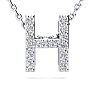 H Initial Necklace In Sterling Silver With 15 Diamonds, 18 Inches Image-1