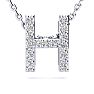 H Initial Necklace In 1.4 Karat Gold™ With 15 Diamonds, 18 Inches Image-1