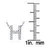 H Initial Necklace In Sterling Silver With 15 Diamonds, 18 Inches Image-4