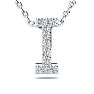 Letter I Diamond Initial Necklace In 1.4 Karat Gold™ With 9 Diamonds, 18 Inches (J-K, I2-I3) Image-1