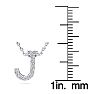 J Initial Necklace In Sterling Silver With 11 Diamonds, 18 Inches Image-4
