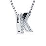 K Initial Necklace In Sterling Silver With 15 Diamonds, 18 Inches Image-2