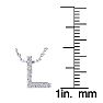 L Initial Necklace In Sterling Silver With 9 Diamonds, 18 Inches Image-4