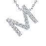 M Initial Necklace In Sterling Silver With 23 Diamonds, 18 Inches Image-1