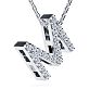 M Initial Necklace In Sterling Silver With 23 Diamonds, 18 Inches Image-2