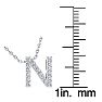 Letter N Diamond Initial Necklace In 1.4 Karat Gold™ With 18 Diamonds, 18 Inches (J-K, I2-I3) Image-4