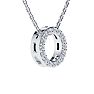 Letter O Diamond Initial Necklace In Sterling Silver With 16 Diamonds, 18 Inches Image-2