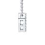 Letter O Diamond Initial Necklace In Sterling Silver With 16 Diamonds, 18 Inches Image-3