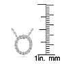 Letter O Diamond Initial Necklace In Sterling Silver With 16 Diamonds, 18 Inches Image-4