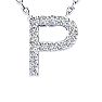 P Initial Necklace In Sterling Silver With 15 Diamonds, 18 Inches Image-1