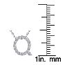 Letter Q Diamond Initial Necklace In Sterling Silver With 17 Diamonds, 18 Inches Image-4