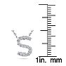 S Initial Necklace In Sterling Silver With 15 Diamonds, 18 Inches Image-4