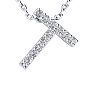 Letter T Diamond Initial Necklace In Sterling Silver With 11 Diamonds, 18 Inches Image-1