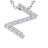 Z Initial Necklace In Sterling Silver With 16 Diamonds, 18 Inches Image-1