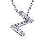 Z Initial Necklace In Sterling Silver With 16 Diamonds, 18 Inches Image-2