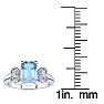 Aquamarine Ring: Aquamarine Jewelry: 1 Carat Aquamarine and Two Diamond Heart Ring In 1.4 Karat White Gold™ Image-5