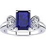 1 1/4 Carat Sapphire and Two Diamond Heart Ring In 1.4 Karat White Gold™ Image-1