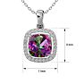 2-1/4 Carat Cushion Shape Mystic Topaz Necklace With Diamond Halo In 14 Karat White Gold, 18 Inches Image-5