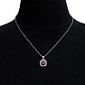 2-1/4 Carat Cushion Shape Mystic Topaz Necklace With Diamond Halo In 14 Karat White Gold, 18 Inches Image-6