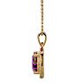 2-1/4 Carat Cushion Shape Mystic Topaz Necklace With Diamond Halo In 14 Karat Yellow Gold, 18 Inches Image-3