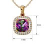 2-1/4 Carat Cushion Shape Mystic Topaz Necklace With Diamond Halo In 14 Karat Yellow Gold, 18 Inches Image-5