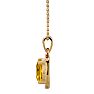 2 1/4 Carat Cushion Cut Citrine and Halo Diamond Necklace In 14 Karat Yellow Gold, 18 Inches Image-3