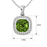 2 3/4 Carat Cushion Cut Peridot and Halo Diamond Necklace In 14 Karat White Gold, 18 Inches Image-5