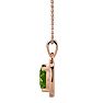2 3/4 Carat Cushion Cut Peridot and Halo Diamond Necklace In 14 Karat Rose Gold, 18 Inches Image-3