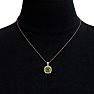 2 3/4 Carat Cushion Cut Peridot and Halo Diamond Necklace In 14 Karat Rose Gold, 18 Inches Image-6