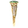 1 1/4 Carat Oval Shape Green Amethyst and Diamond Ring In 14 Karat Yellow Gold Image-4