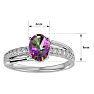 1-1/4 Carat Oval Shape Mystic Topaz Ring With Diamonds In 14 Karat White Gold Image-5