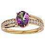 1-1/4 Carat Oval Shape Mystic Topaz Ring With Diamonds In 14 Karat Yellow Gold Image-1