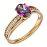 1-1/4 Carat Oval Shape Mystic Topaz Ring With Diamonds In 14 Karat Yellow Gold Image-2