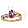 1-1/4 Carat Oval Shape Mystic Topaz Ring With Diamonds In 14 Karat Yellow Gold Image-5