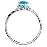 1 3/4 Carat Oval Shape Blue Topaz and Diamond Ring In 14 Karat White Gold Image-3