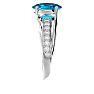 1 3/4 Carat Oval Shape Blue Topaz and Diamond Ring In 14 Karat White Gold Image-4