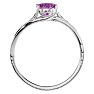 1 3/4 Carat Oval Shape Pink Topaz and Diamond Ring In 14 Karat White Gold Image-3