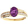 1 3/4 Carat Oval Shape Pink Topaz and Diamond Ring In 14 Karat Yellow Gold Image-1
