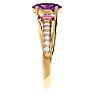 1 3/4 Carat Oval Shape Pink Topaz and Diamond Ring In 14 Karat Yellow Gold Image-4