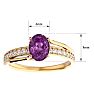 1 3/4 Carat Oval Shape Pink Topaz and Diamond Ring In 14 Karat Yellow Gold Image-5