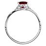 Garnet Ring: Garnet Jewelry: 1 3/4 Carat Oval Shape Garnet and Diamond Ring In 14 Karat White Gold Image-3