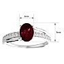 Garnet Ring: Garnet Jewelry: 1 3/4 Carat Oval Shape Garnet and Diamond Ring In 14 Karat White Gold Image-5