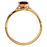 Garnet Ring: Garnet Jewelry: 1 3/4 Carat Oval Shape Garnet and Diamond Ring In 14 Karat Yellow Gold Image-3