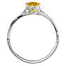 1 1/4 Carat Oval Shape Citrine and Diamond Ring In 14 Karat White Gold Image-3