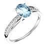 Aquamarine Ring: Aquamarine Jewelry: 1 1/3 Carat Oval Shape Aquamarine and Diamond Ring In 14 Karat White Gold Image-2