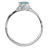 Aquamarine Ring: Aquamarine Jewelry: 1 1/3 Carat Oval Shape Aquamarine and Diamond Ring In 14 Karat White Gold Image-3