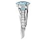 Aquamarine Ring: Aquamarine Jewelry: 1 1/3 Carat Oval Shape Aquamarine and Diamond Ring In 14 Karat White Gold Image-4